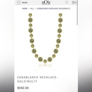 nOir Jewelry Gold and Blue Collar Necklace